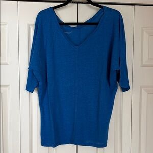 Eileen Fisher Vibrant Blue Short 3/4 Sleeve Tunic